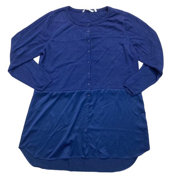 Soft Surroundings Deep Blue Button-Up Cardigan - Picture 1 of 9